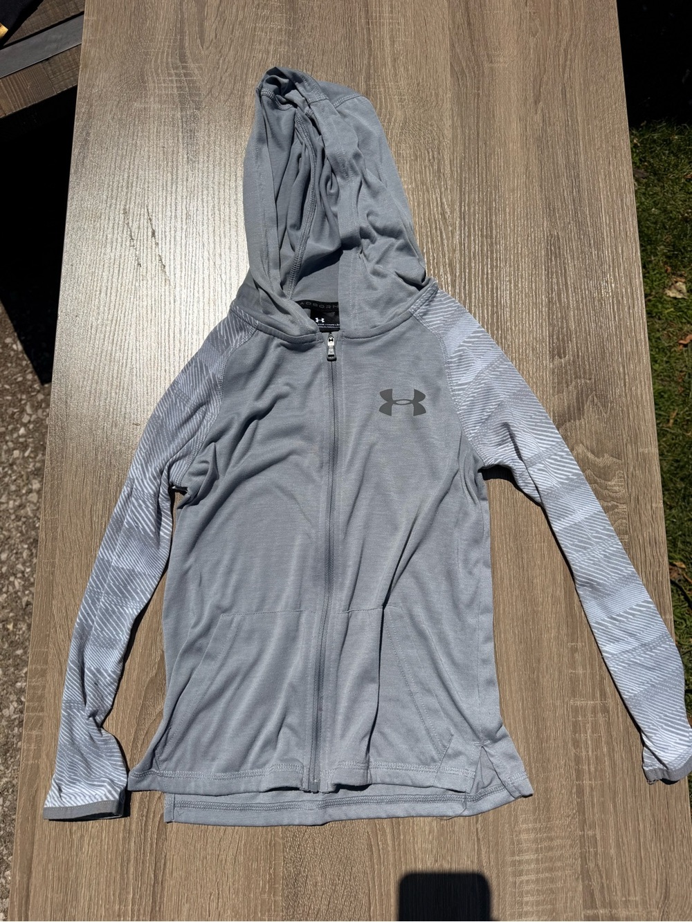 Under Armour Gray Full-Zip Hooded Performance Jacket